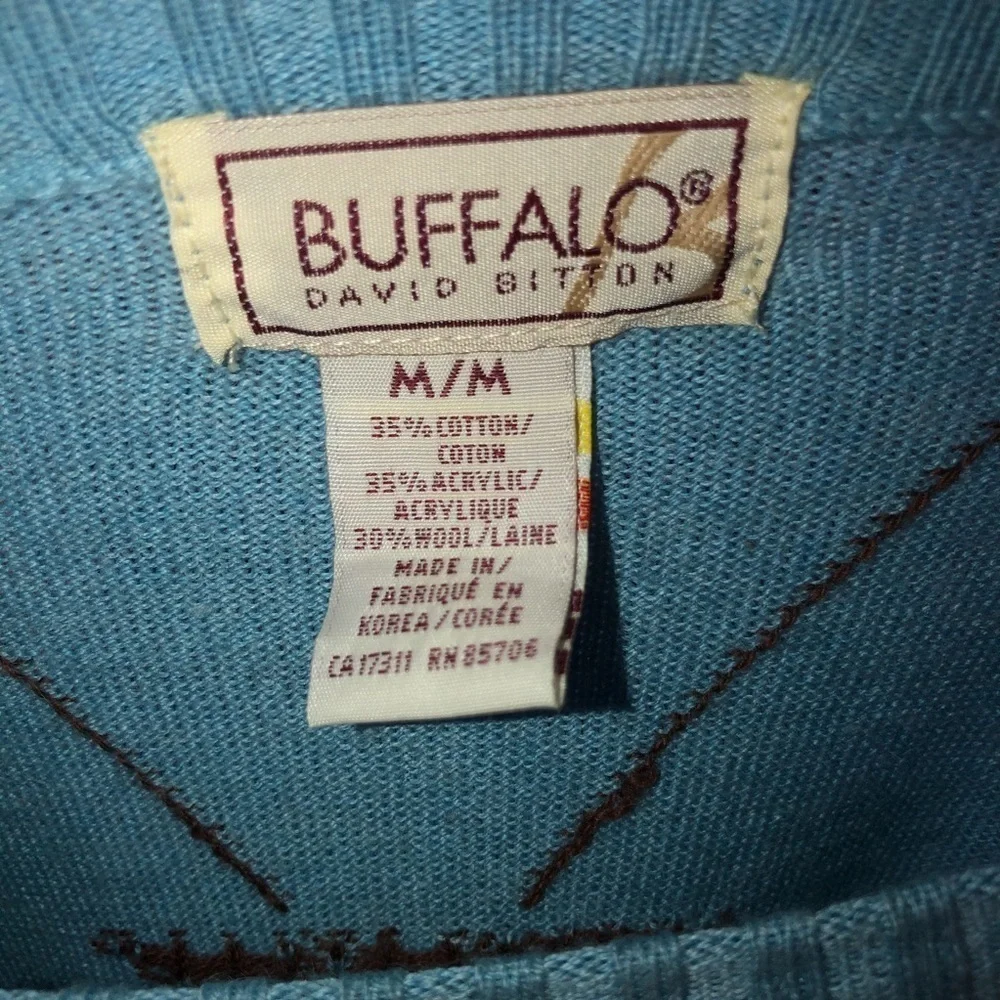 Buffalo David Bitton Wool Blend Pullover Sweater Light Blue SZ Medium GUC